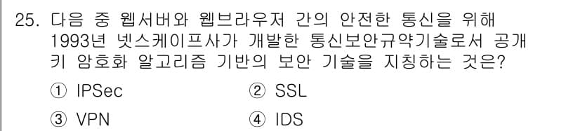 전자상거래관리사_1급 2020년 25번 - 정답과 핵심 포인트를 검수 중인 기출문제