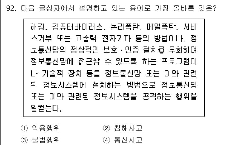 전자상거래관리사_1급 2020년 94번 - 정답과 핵심 포인트를 검수 중인 기출문제