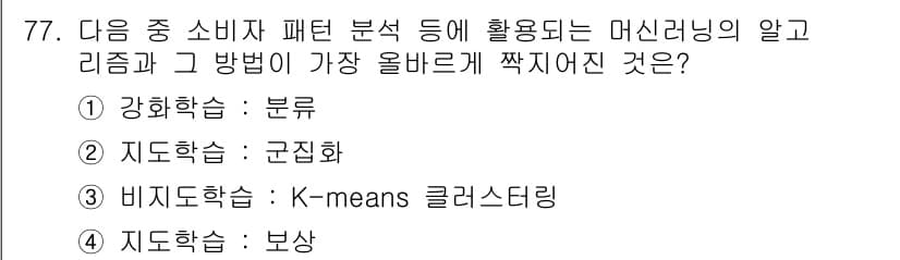 전자상거래관리사_1급 2021년 76번 - 정답과 핵심 포인트를 검수 중인 기출문제