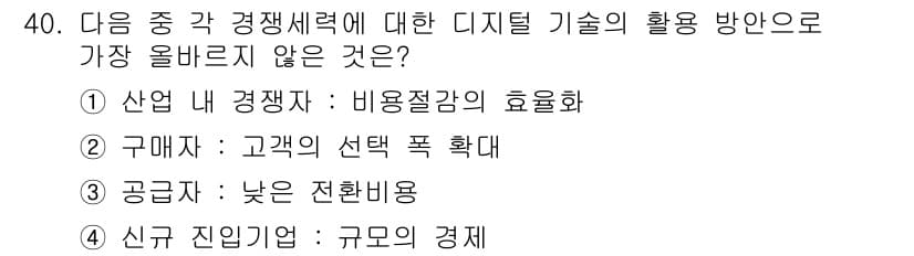 전자상거래관리사_1급 2022년 40번 - 정답과 핵심 포인트를 검수 중인 기출문제
