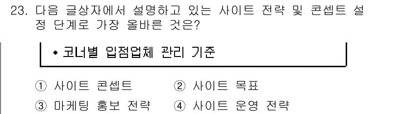 전자상거래관리사_1급 2023년 23번 - 정답과 핵심 포인트를 검수 중인 기출문제