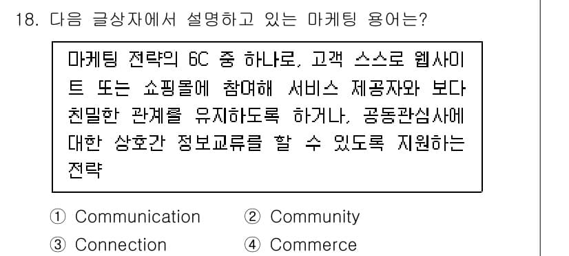 전자상거래관리사_2급 2018년 18번 - 정답과 핵심 포인트를 검수 중인 기출문제