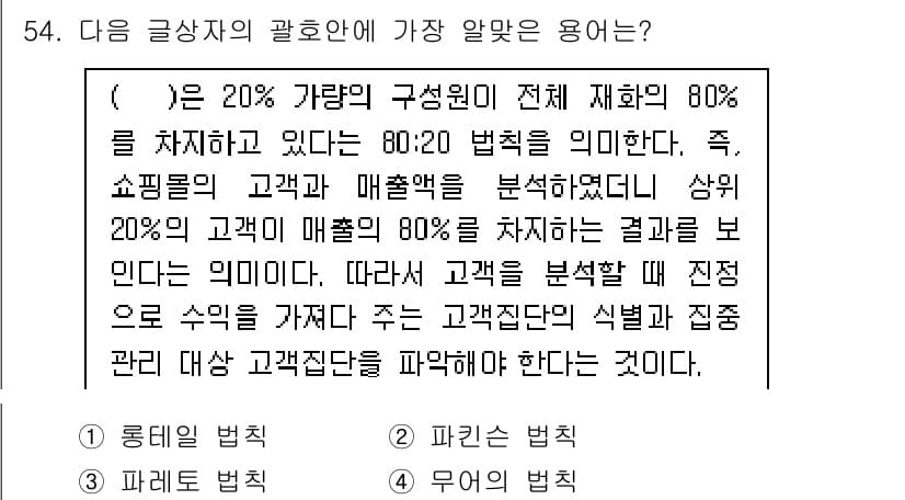 전자상거래관리사_2급 2019년 54번 - 정답과 핵심 포인트를 검수 중인 기출문제