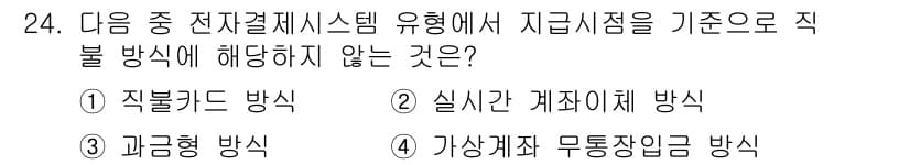 전자상거래관리사_2급 2020년 24번 - 정답과 핵심 포인트를 검수 중인 기출문제