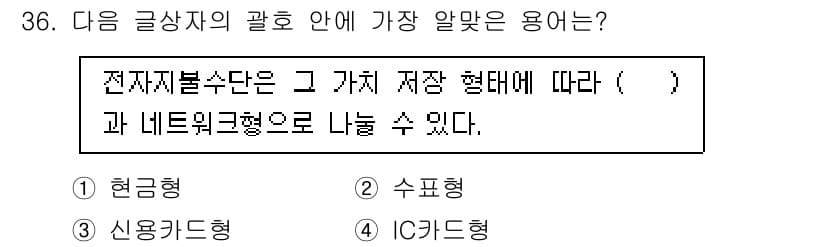 전자상거래관리사_2급 2020년 36번 - 정답과 핵심 포인트를 검수 중인 기출문제