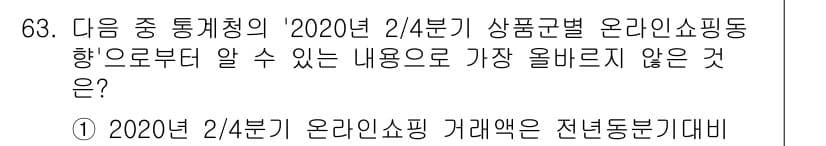 전자상거래관리사_2급 2020년 63번 - 먼저 문제의 핵심 조건과 판단 기준을 차례대로 정리해야 합니다. 제시된 ... 에 관한 핵심 기출문제
