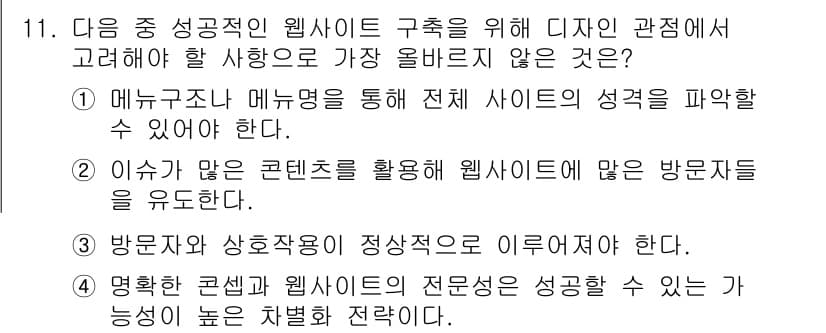 전자상거래관리사_2급 2021년 10번 - 정답과 핵심 포인트를 검수 중인 기출문제