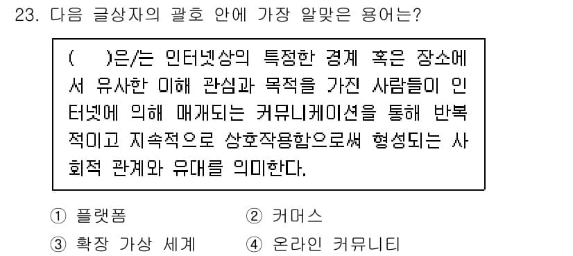 전자상거래관리사_2급 2022년 23번 - 정답과 핵심 포인트를 검수 중인 기출문제