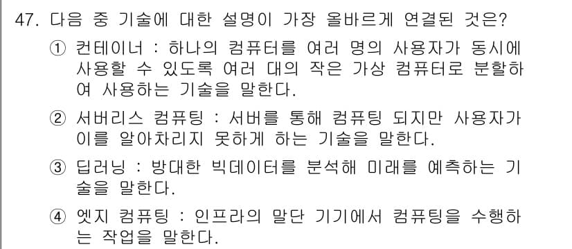 전자상거래관리사_2급 2022년 47번 - 정답과 핵심 포인트를 검수 중인 기출문제