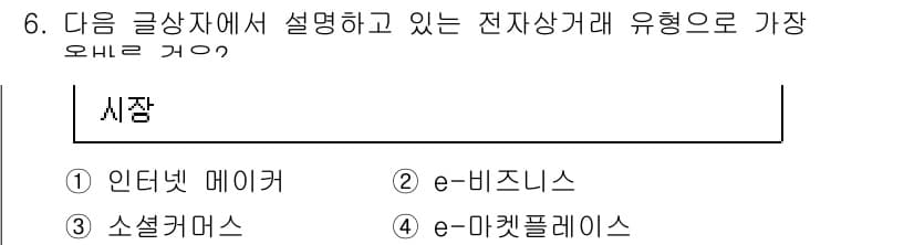 전자상거래관리사_2급 2022년 6번 - 정답과 핵심 포인트를 검수 중인 기출문제