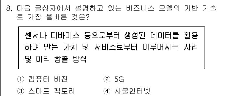 전자상거래관리사_2급 2022년 8번 - 정답과 핵심 포인트를 검수 중인 기출문제