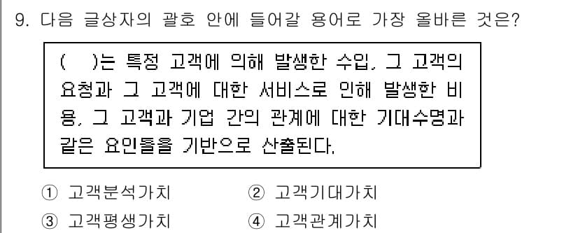 전자상거래관리사_2급 2022년 9번 - 고객의 요구와 서비스에 대한 만족도는 고객과 기업 간 기대 관계를 형성하... 에 관한 핵심 기출문제