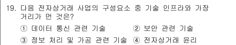 전자상거래관리사_2급 2024년 19번 - 정답과 핵심 포인트를 검수 중인 기출문제