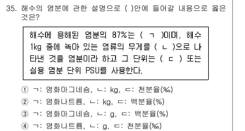 검량사 2016년 35번 - 정답과 핵심 포인트를 검수 중인 기출문제