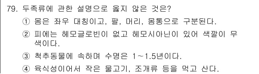 수산물품질관리사_1차 2025년 79번 - 정답과 핵심 포인트를 검수 중인 기출문제