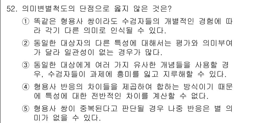 청소년상담사_3급(1교시)(구) 2024년 52번 - 정답과 핵심 포인트를 검수 중인 기출문제