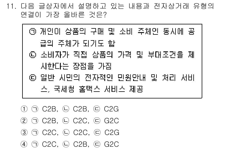 전자상거래관리사_2급 2025년 11번 - 정답과 핵심 포인트를 검수 중인 기출문제