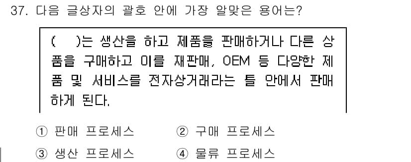 전자상거래관리사_2급 2025년 37번 - 정답과 핵심 포인트를 검수 중인 기출문제