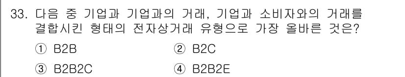 전자상거래운용사 2025년 33번 - 정답과 핵심 포인트를 검수 중인 기출문제