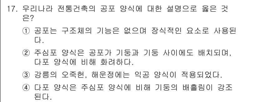 9급_국가직_공무원_건축계획 2025년 17번 - 정답과 핵심 포인트를 검수 중인 기출문제