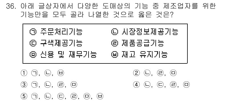 유통관리사_1급 2025년 36번 - 정답과 핵심 포인트를 검수 중인 기출문제