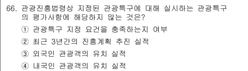 관광통역안내사_1교시(구) 2025년 66번 - 정답과 핵심 포인트를 검수 중인 기출문제