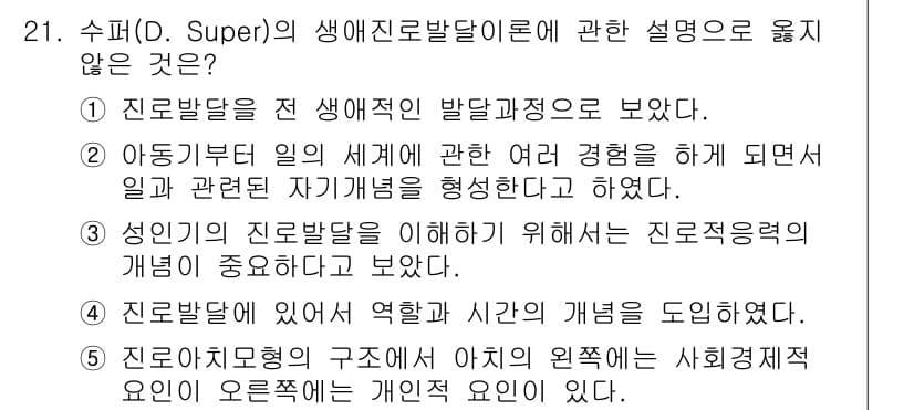 청소년상담사_2급(2교시)(구) 2025년 21번 - 정답과 핵심 포인트를 검수 중인 기출문제
