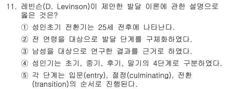 청소년상담사_3급(1교시)(구) 2025년 11번 - 정답과 핵심 포인트를 검수 중인 기출문제