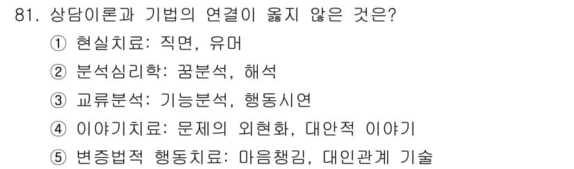 청소년상담사_3급(1교시)(구) 2025년 81번 - 정답과 핵심 포인트를 검수 중인 기출문제