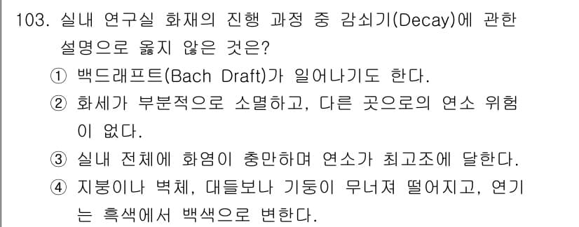 연구실안전관리사 2024년 103번 - 정답과 핵심 포인트를 검수 중인 기출문제