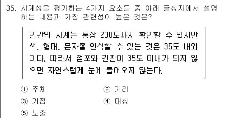 유통관리사_2급 2025년 35번 - . 

정답인 이유는 인간의 시야는 통상 200도까지 확장될 수 있지만,... 에 관한 핵심 기출문제