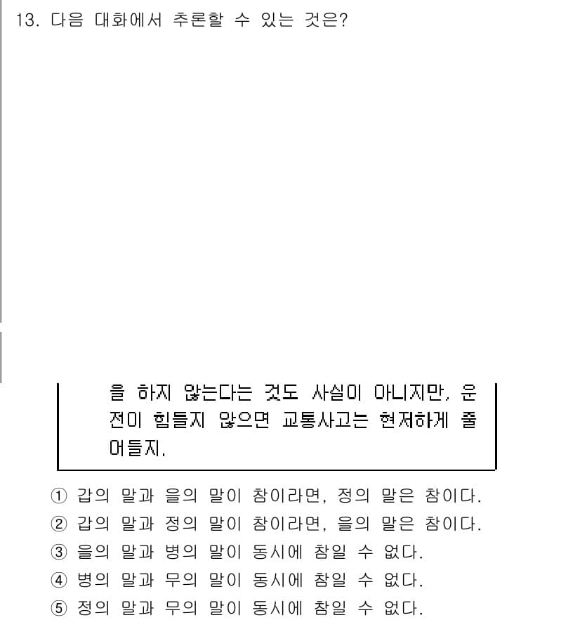 PSAT_언어논리 2025년 13번 - 정답과 핵심 포인트를 검수 중인 기출문제