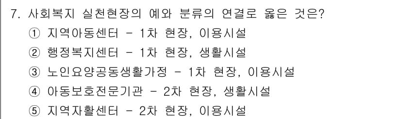 사회복지사_1급(2교시)(구) 2025년 7번 - 정답과 핵심 포인트를 검수 중인 기출문제