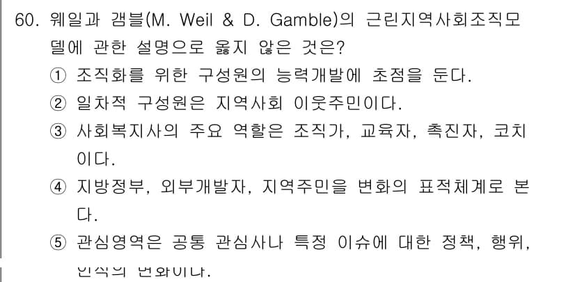 사회복지사_1급(2교시) 2025년 60번 - 정답과 핵심 포인트를 검수 중인 기출문제