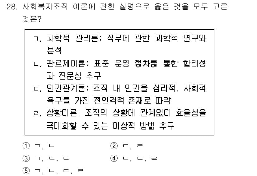 사회복지사_1급(3교시) 2025년 28번 - 정답과 핵심 포인트를 검수 중인 기출문제