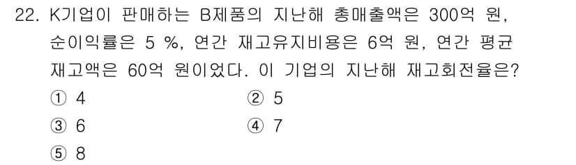물류관리사_2교시 2025년 22번 - 정답과 핵심 포인트를 검수 중인 기출문제