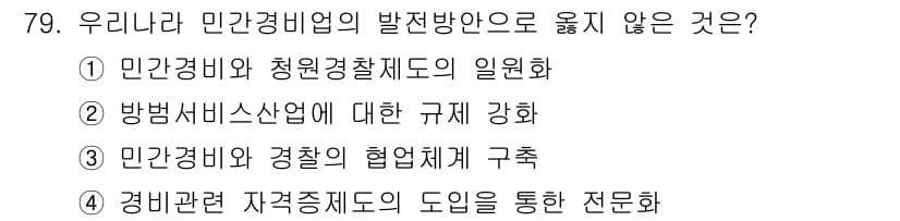 경비지도사_1차(법학개론,민간경비론) 2024년 79번 - 정답과 핵심 포인트를 검수 중인 기출문제