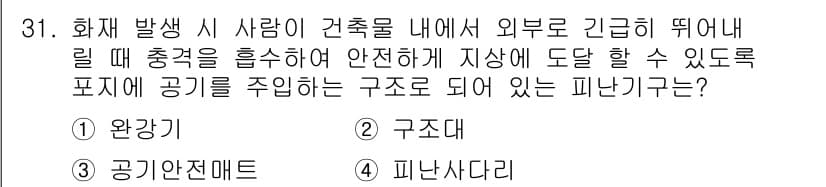경비지도사_2차(소방학) 2024년 31번 - 정답과 핵심 포인트를 검수 중인 기출문제