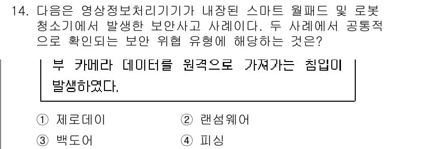 영상정보관리사 2025년 14번 - 정답과 핵심 포인트를 검수 중인 기출문제