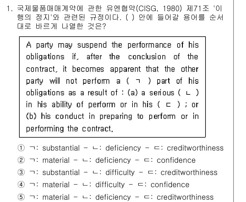 관세사_무역영어 2015년 1번 - 정답과 핵심 포인트를 검수 중인 기출문제