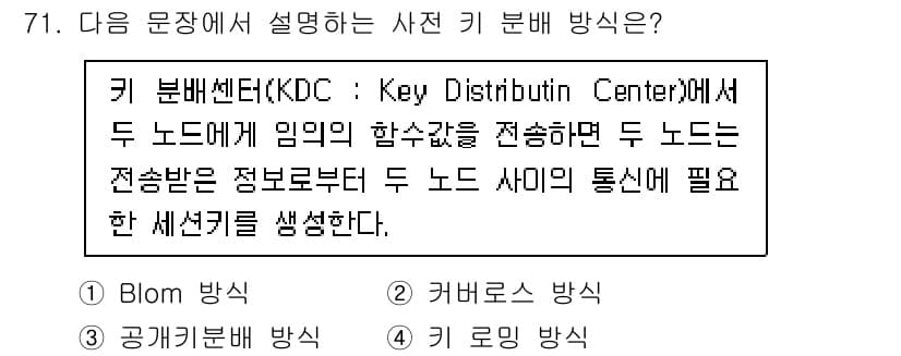 정보보안기사 2023년 71번 - 정답과 핵심 포인트를 검수 중인 기출문제