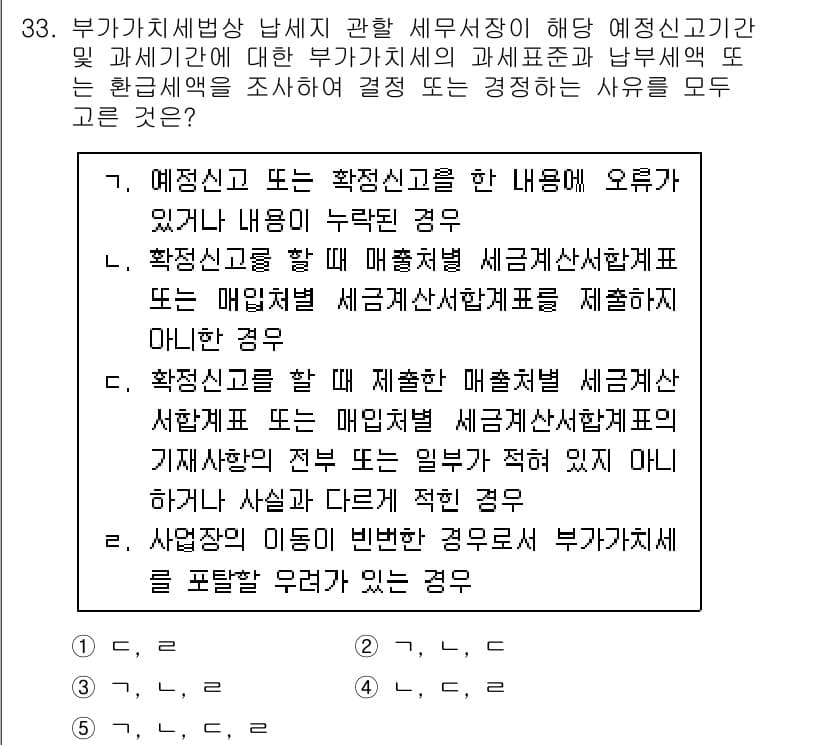 관세사_내국소비세법 2017년 33번 - 정답과 핵심 포인트를 검수 중인 기출문제