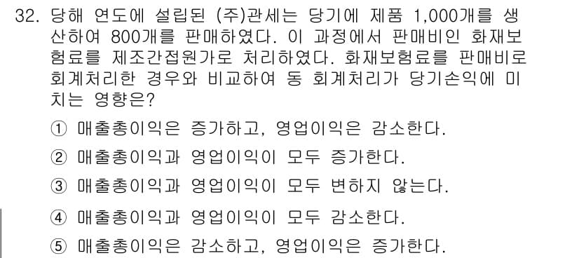 관세사_회계학 2018년 32번 - 정답과 핵심 포인트를 검수 중인 기출문제