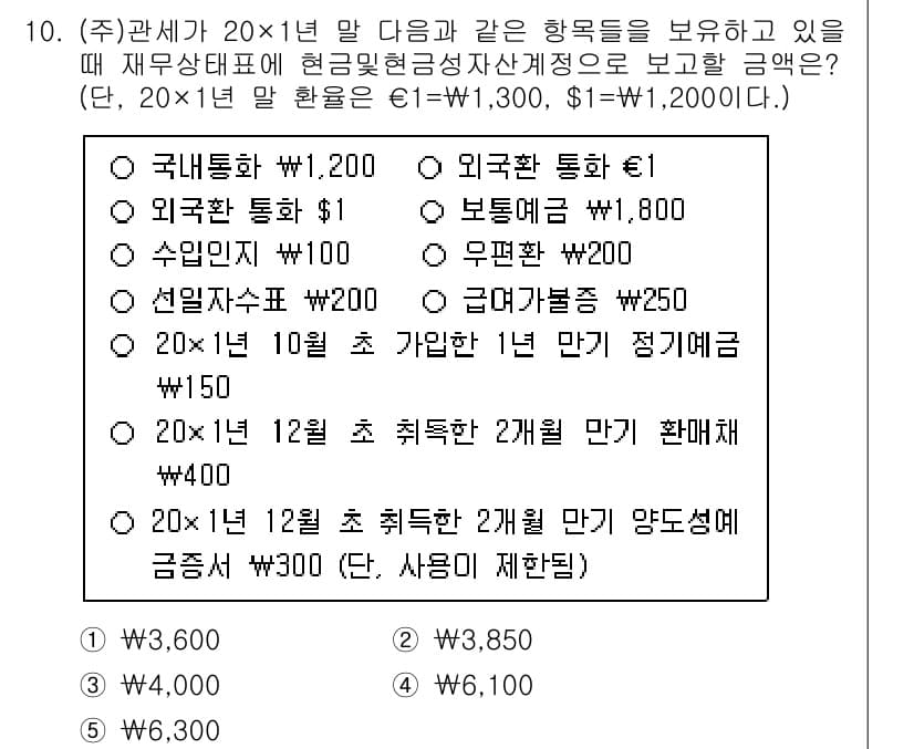 관세사_회계학 2019년 10번 - 정답과 핵심 포인트를 검수 중인 기출문제