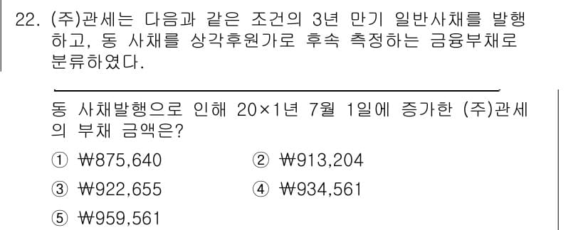 관세사_회계학 2019년 22번 - 정답과 핵심 포인트를 검수 중인 기출문제