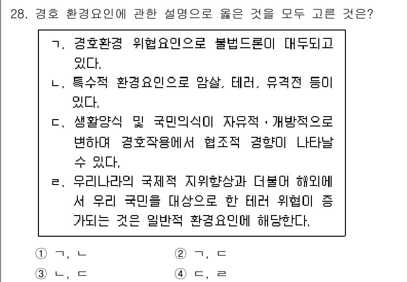 경비지도사_2차(경호학) 2025년 28번 - 정답과 핵심 포인트를 검수 중인 기출문제