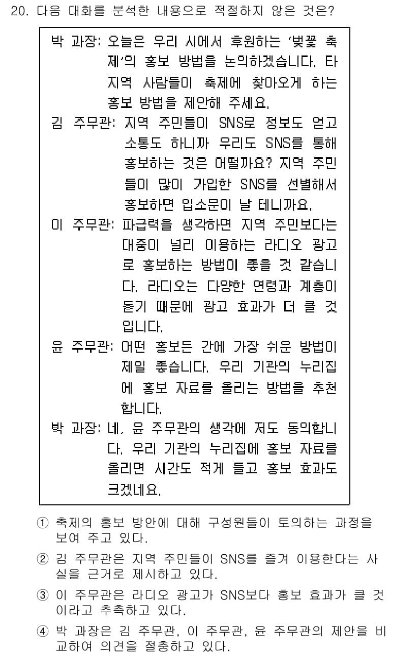 9급_지방직_공무원_국어 2024년 20번 - 정답과 핵심 포인트를 검수 중인 기출문제