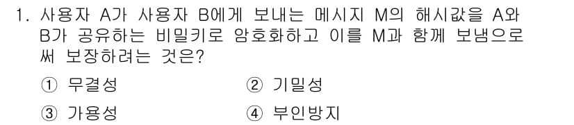 9급_지방직_공무원_정보보호론 2024년 1번 - 정답과 핵심 포인트를 검수 중인 기출문제