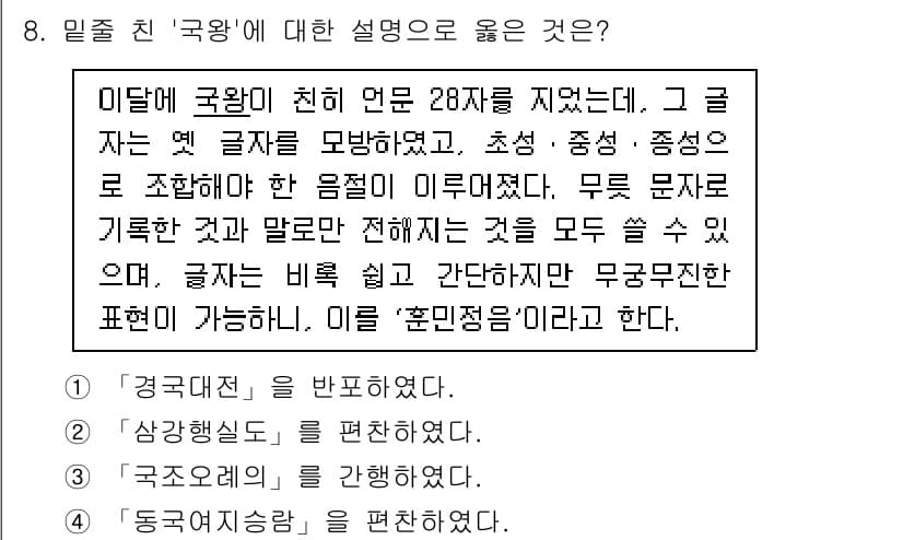 9급_지방직_공무원_한국사 2025년 8번 - 정답과 핵심 포인트를 검수 중인 기출문제