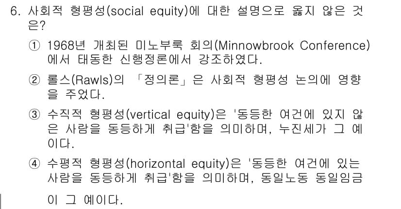 9급_지방직_공무원_행정학개론 2024년 6번 - 정답과 핵심 포인트를 검수 중인 기출문제